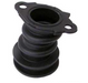 Black rubber manifold on a white background