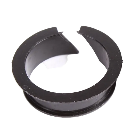 Black metal washer on a white background